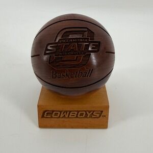 Oklahoma State University Cowboys Wood Basketball Desk Trophy Wood‎ Works USA